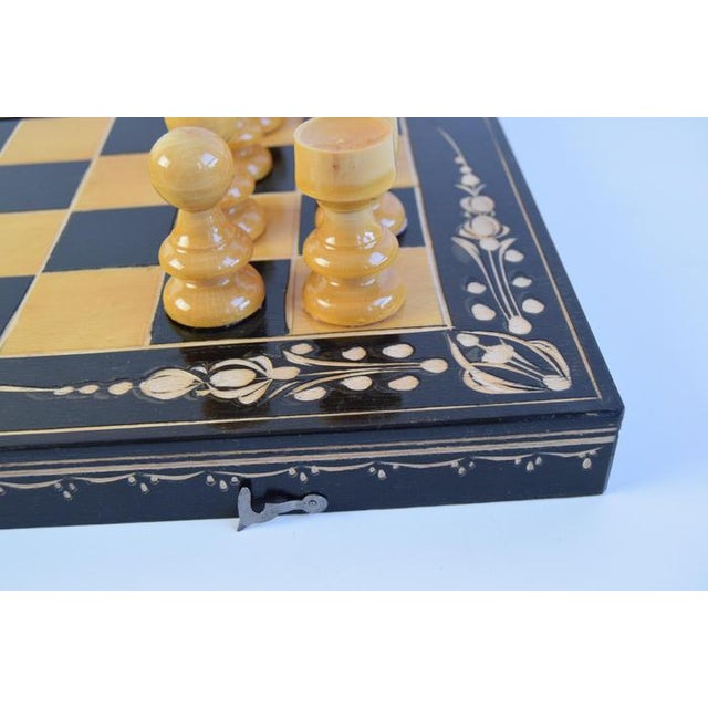 Vintage Wooden Chess Set in Box, 1960s, Set of 33 For Sale - Image 10 of 16
