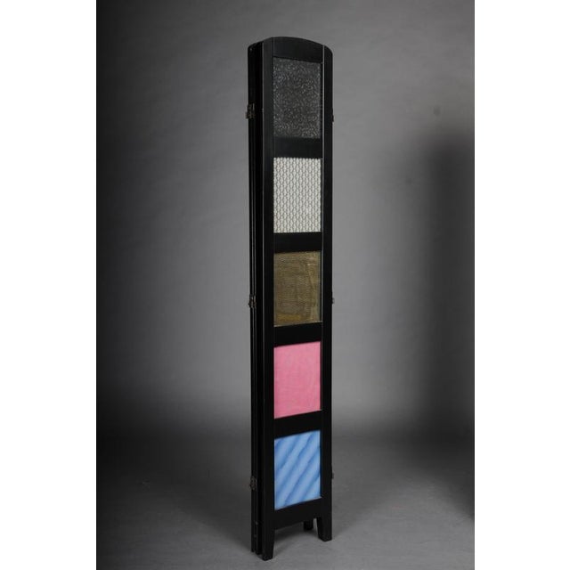 Multi-Colored Ebonized Room Divider For Sale - Image 12 of 18