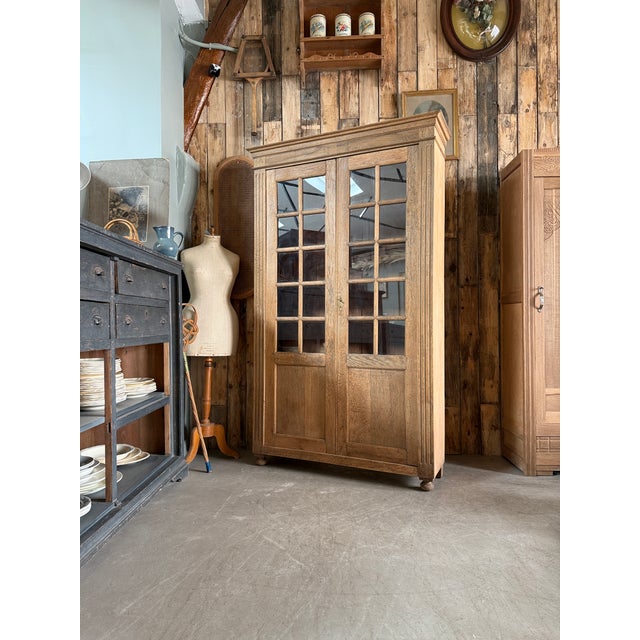 Large Antique Oak Display Cabinet, 1890s For Sale - Image 13 of 16