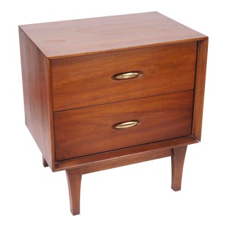 Mid 20th Century Mid Century Modern Format Walnut Nightstand by Kent Coffey For Sale