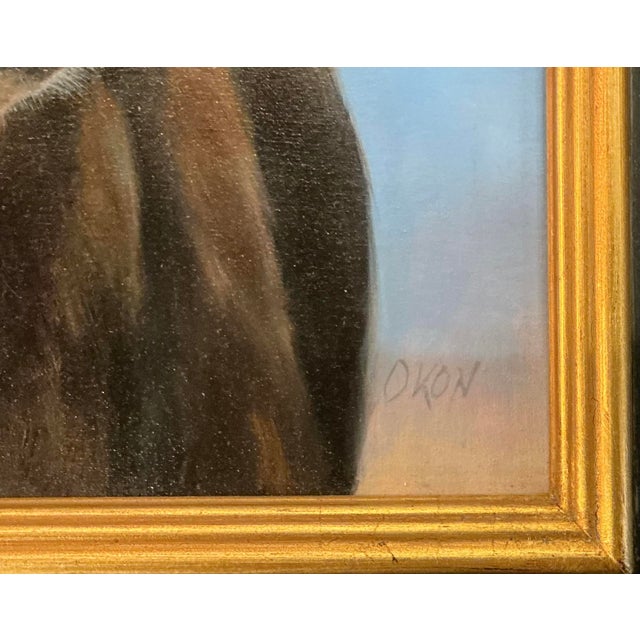 American Mejo Okon, American Artist, (1953-). Oil on Canvas, “Button” For Sale - Image 3 of 3