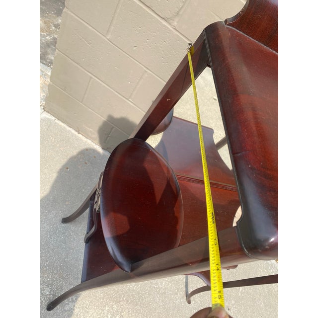 1920s Antique Red Wood Display Cabinet With Mirror For Sale - Image 11 of 11