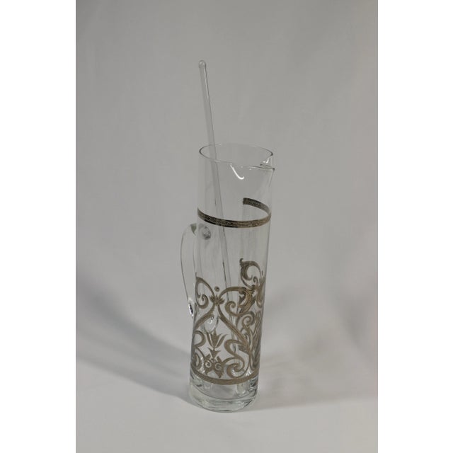 Vintage Mid-Century Cocktail/ Martini Set With Silver Overlay- 8 Pieces For Sale - Image 4 of 6