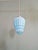 Metal Art Deco Pendant Light in Pressed Molded Opaline Glass and Blue Color, 1920s For Sale - Image 7 of 12