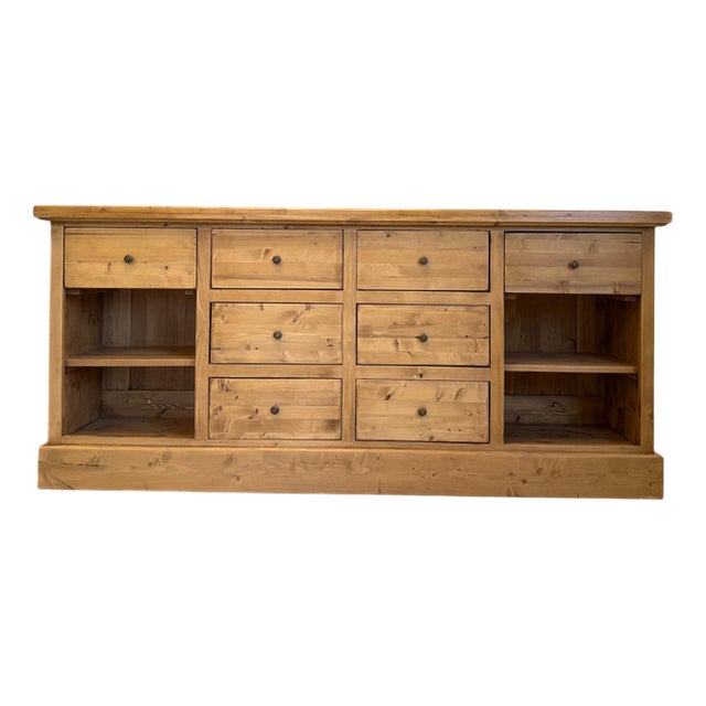 Antique Apothecary Shop Cabinet in Softwood For Sale