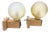 Wall Lamps in Oak and Glass from Temde Leuchten, 1970s, Set of 2 For Sale