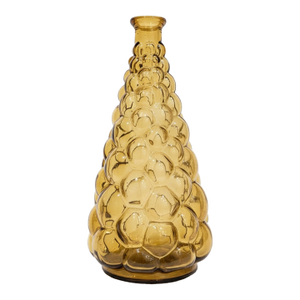 Mid-Century Empoli Italian Amber Bubble Glass Genie Decanter