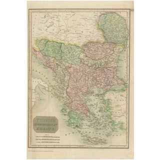 Map of Turkish Dominions in Europe, 1813 For Sale