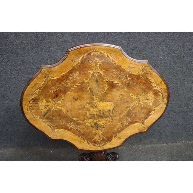 Late 19th Century Victorian Black Forest Style Marquetry Walnut & Satinwood Occasional Table For Sale - Image 5 of 15