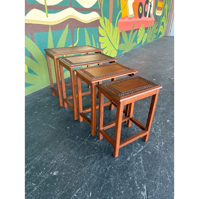 Carved Nesting Tables For Sale - Image 10 of 10