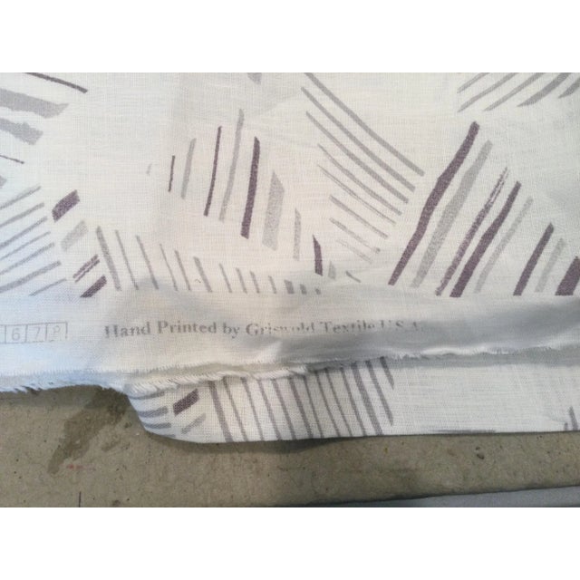 Shabby Chic Light Weight Linen Fabric by Rebecca Atwood “mixed Strip”- 1.3/4 Yard Piece For Sale - Image 3 of 4