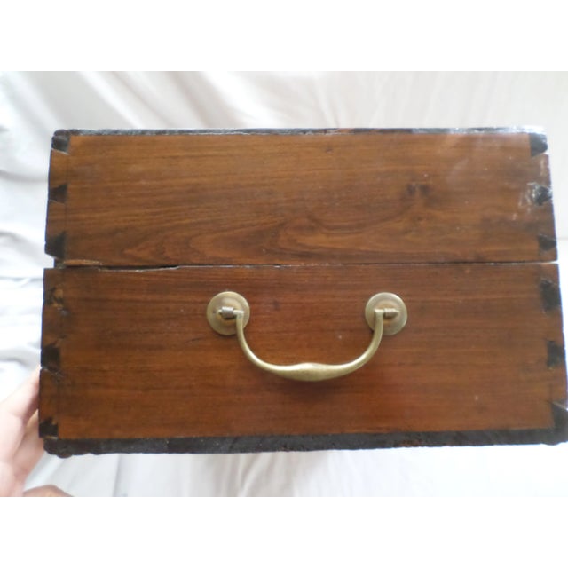 Antique Early Dome Top Walnut Dovetailed Document Box With Brass Handles For Sale In Columbia, SC - Image 6 of 13