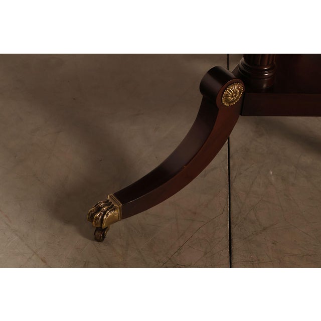 Brown Henkel Harris Regency Style Mahogany Double Pedestal Dining Table For Sale - Image 8 of 18