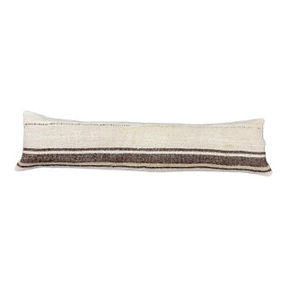 Turkish Hemp Pillow Cushion Natural Beige Brown Cushion Cover 12"x46" For Sale