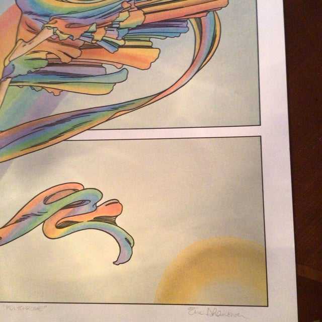 Blue Poster of Polychrome Signed and Numbered by Artist Eric Shanower 129/300 For Sale - Image 8 of 11