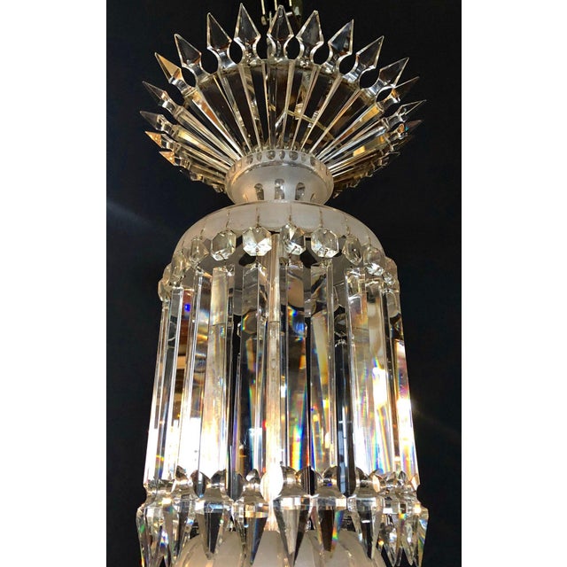 Victorian 19th Century Crystal & Lalique Style Cornelius & Baker Chandelier For Sale In New York - Image 6 of 12