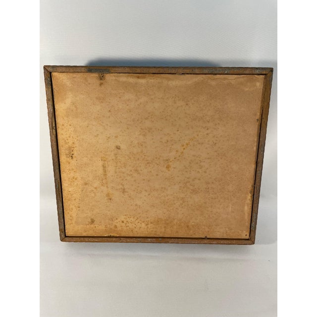 1940s Large Floral Mirrored Wooden Jewelry, Trinket or Stationary Box For Sale - Image 10 of 12