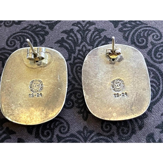 Mid-Century Modern Mexican Modern Sterling Silver Earring William Spratling For Sale - Image 3 of 5