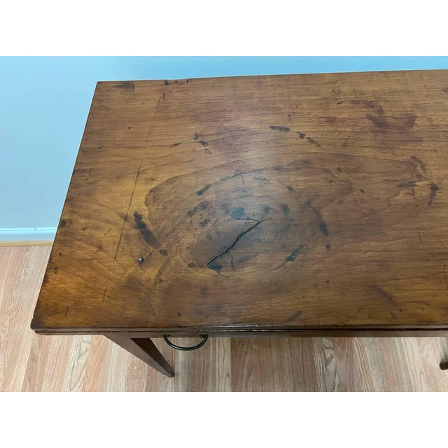 Antique Hepplewhite Style Mahogany Console Opens to Game Table For Sale - Image 11 of 12