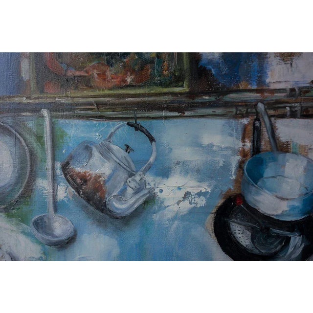 Contemporary Jean-Pierre Brissart, La maison bleue 3, 2018, Oil on Canvas For Sale - Image 3 of 5
