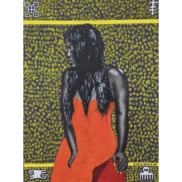 Guardians of the Sanctuary, 21st Century, Contemporary Figurative Portrait, African Woman, 2020, Acrylic, Charcoal and Oil on Canvas For Sale