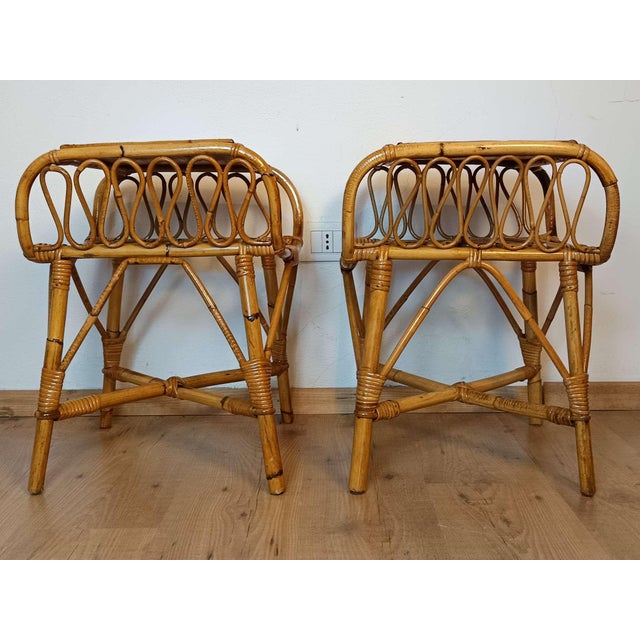 Bamboo Bedside Tables, 1960s, Set of 2 For Sale - Image 6 of 14