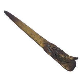 Art Nouveau Style Figurative Letters Knife, Poland, 1900s For Sale
