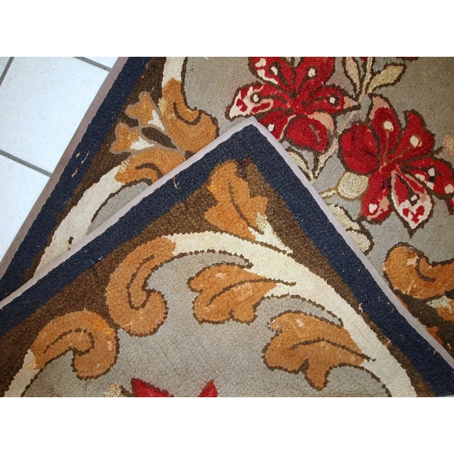 1900s Handmade Antique American Hooked Rug 2.4' X 4.1' For Sale - Image 4 of 10