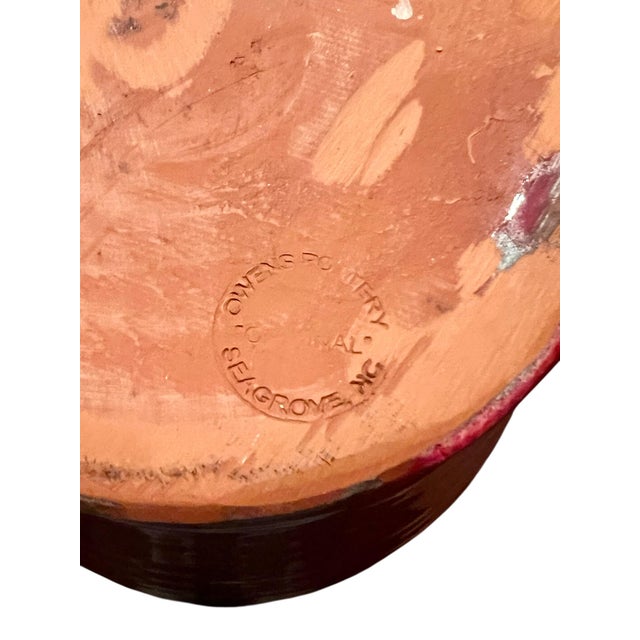 Original Owens Pottery Red Vase Seagrove NC- Copper Red Glaze-Chinese-Tall For Sale - Image 9 of 11