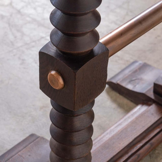 1940s French Wood and Copper Side Table by Charles Dudouyt For Sale - Image 14 of 16