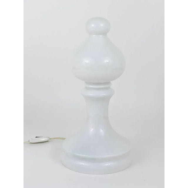 White Glass Bishop Chess Lamp from Ivan Jakes, Czechoslovakia, 1970s For Sale - Image 6 of 10