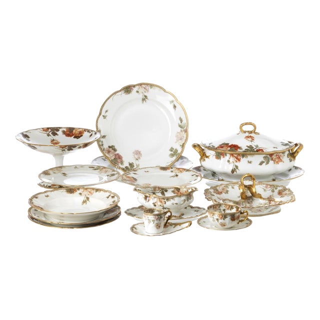 Porcelain Dinner Service from Limoges, Set of 79 For Sale