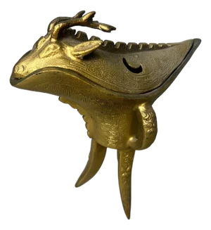 Jue Style Gilt Incense Burner, Japan, 1960s