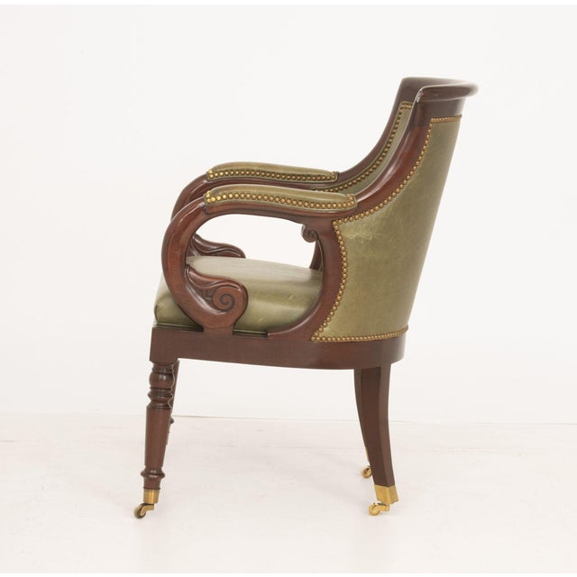 Hancock & Moore Leather Upholstered Jockey Club Chair For Sale In New York - Image 6 of 8