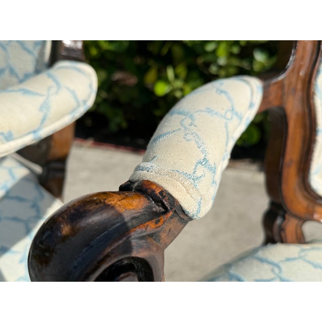 Antique French Louis XV Style Walnut Bergère Armchairs, a Pair For Sale - Image 15 of 18