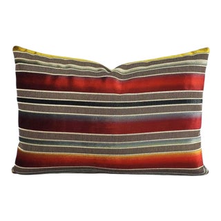 S. Harris Siri Stripe in Sanguine Lumbar Pillow Cover For Sale