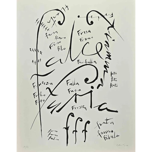 Letter F from Alphabet series is an original lithograph realized by Rafael Alberti in 1972. Hand-signed and dated on the...