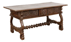 18th Century Three Drawer Walnut Console Table, Portugal
