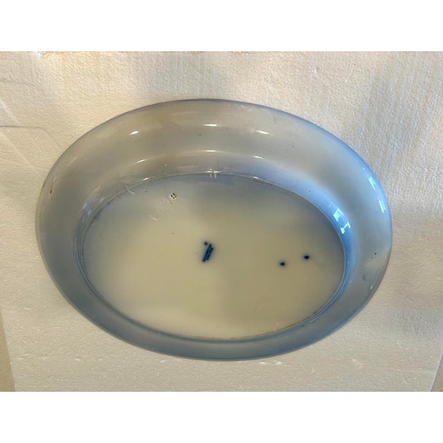 Late 18th Century Doulton Willow & Aster Flow Blue Ironstone Platter For Sale In Boston - Image 6 of 7