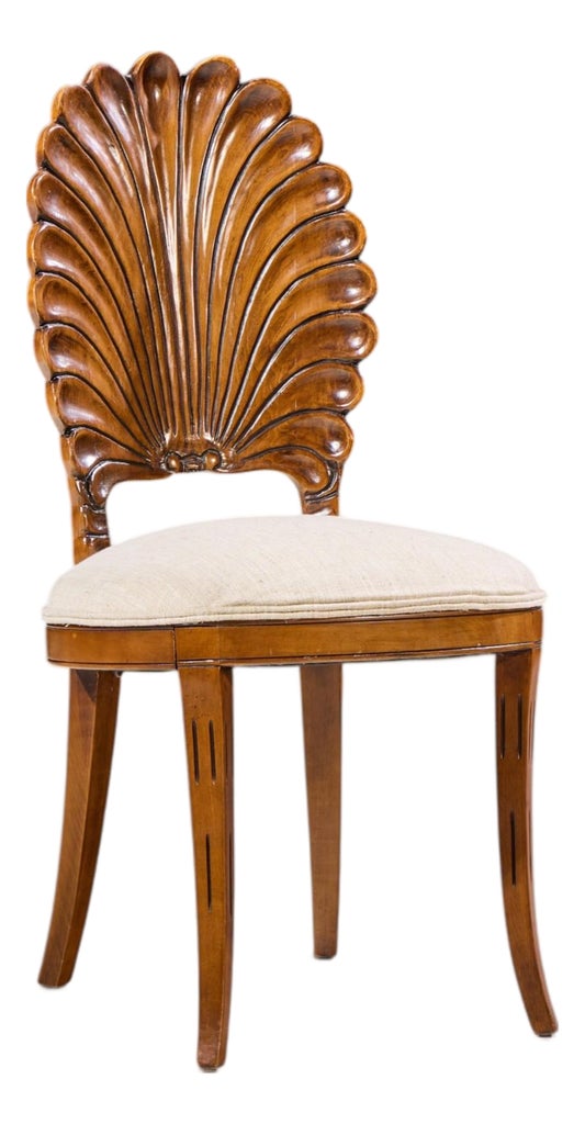 Venetian Grotto Hollywood Regency Style Scalloped Shell Back Dining Chair