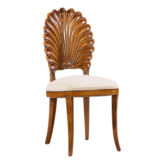 Venetian Grotto Hollywood Regency Style Scalloped Shell Back Dining Chair For Sale