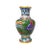 A gorgeous cloisonne vase with an Asian motif. A brightly colored blue dragon decorates the side with purple orchids,...
