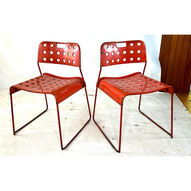 Vintage Italian Steel Omkstak Chairs by Rodney Kinsman for Bieffeplast - a Pair For Sale - Image 13 of 13
