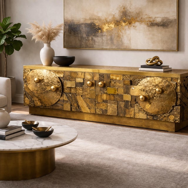 Not Yet Made - Made To Order Handcrafted Brass and Bronze Credenza from Justfurnituress SRL For Sale - Image 5 of 9