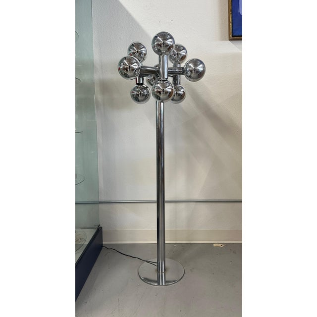 1970s Sonneman Chrome Mirrored Globe Floor Lamp For Sale - Image 11 of 18