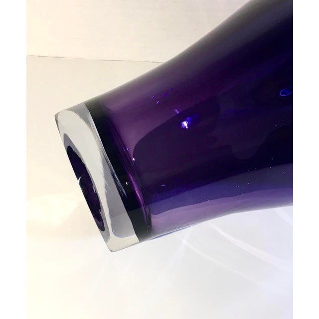 Late 20th Century Vintage Art Deco Amethyst Crystal Vase For Sale - Image 5 of 9