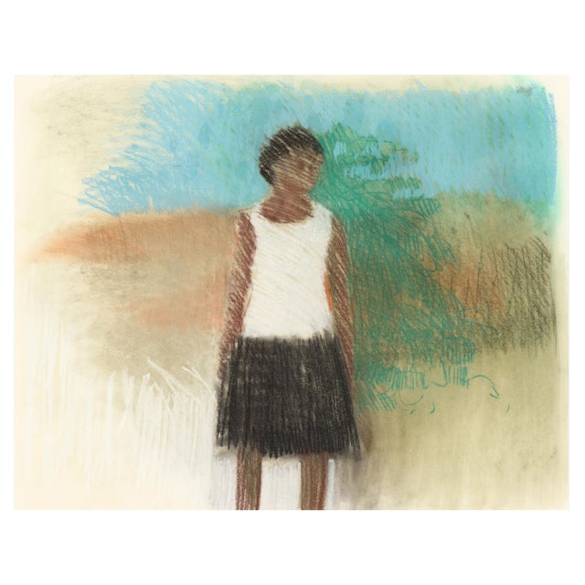 Maud Gatewood (NC, 1934-2004), Untitled (Figural Work) Pastel on paper, signed with artist's initials at upper right,...