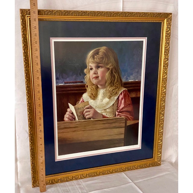 Vintage Jim Daly Signed & Numbered Limited Edition Americana Print “Secret Admirer” Exquisitely Framed and Double Matted Excellent Condition. For Sale - Image 10 of 18