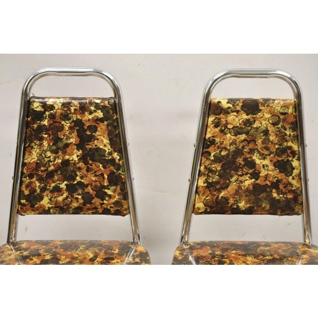 1970s 1970s Vintage Children's Small Mid Century Tubular Metal Side Chairs - a Pair For Sale - Image 5 of 10