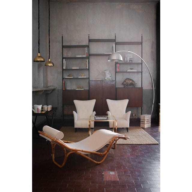 Reclining Chaise Longue in Rush and Original Fabric from BBB Bonacina, 1889 For Sale - Image 9 of 10
